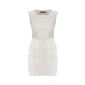 BCBGMaxAzria Cream and White Crochet Mini Dress